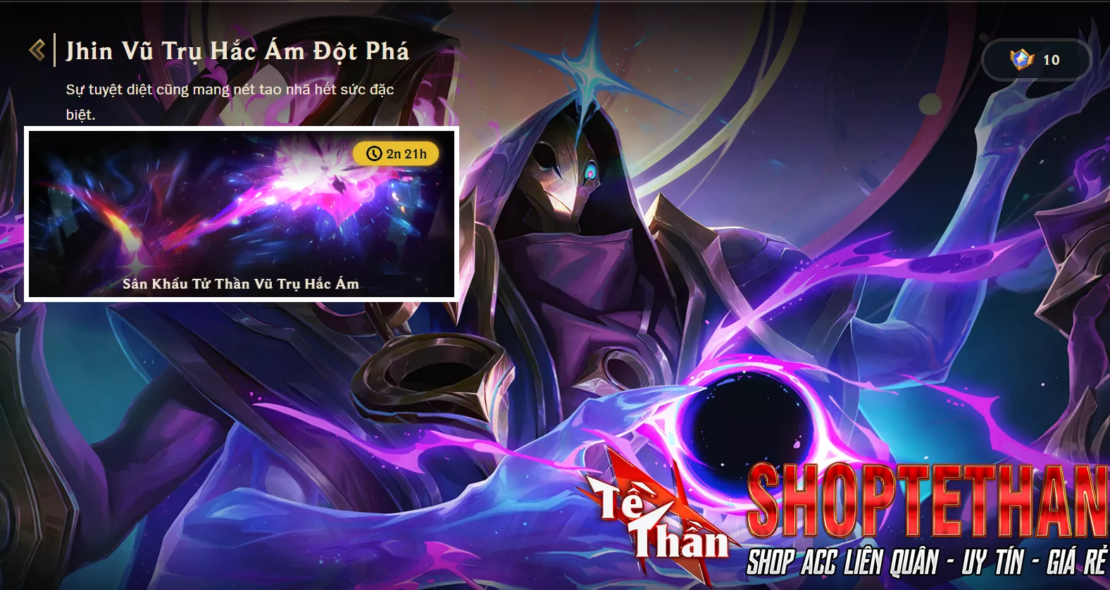 Jhin vũ trụ hắc ám đột phá, dư 1 huy hiệu, unrank lv1, trắng thông tin